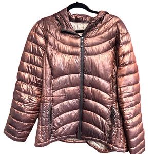 Andrew Marc XXL maroon metallic puffer jacket